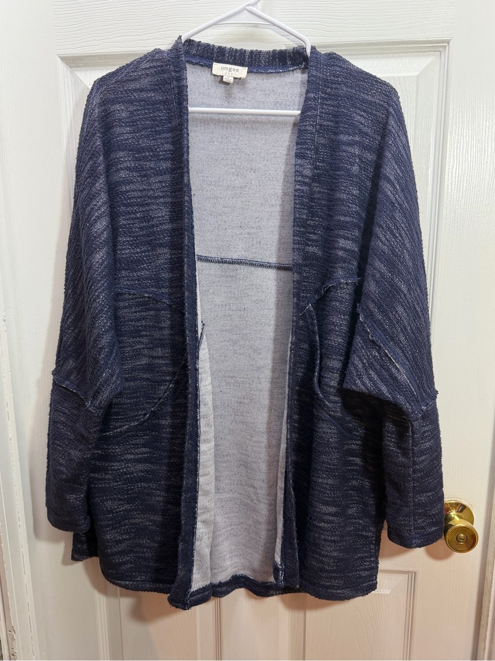 Umgee Navy Heather Open-Front Cardigan